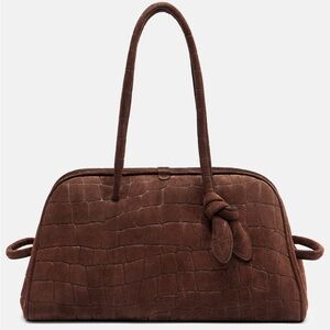Jacquemus Chocolate Brown Suede Shoulder Bag